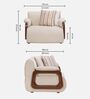 Corvin Fabric 1 Seater sofa with Wooden Armrests in Beige Colour