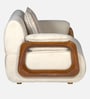 Corvin Fabric 1 Seater sofa with Wooden Armrests in Beige Colour