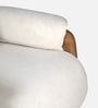 Corvin Fabric 1 Seater sofa with Wooden Armrests in Beige Colour