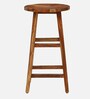 Cosenza Sheesham Wood Bar Stool In Rustic Teak Finish