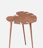 Cosmo Aluminium Leaf End Table in Copper Finish Set of 2