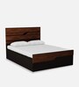 Cosmo Queen Size Bed Walnut with Hydraulic Storage