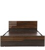 Cosmo Queen Size Bed Walnut with Hydraulic Storage