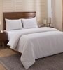 White Solid Cotton Double Bed Duvet Cover With 2 Pillow Covers