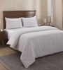 White Solid Cotton Double Bed Duvet Cover With 2 Pillow Covers