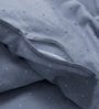 Blue Solid Cotton Double Bed Duvet Cover With 2 Pillow Covers