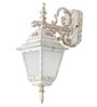 Cottage Farmhouse Outdoor Wall Sconce | Distressed White Finish with Floral Motifs