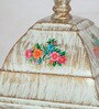 Cottage Farmhouse Outdoor Wall Sconce | Distressed White Finish with Floral Motifs