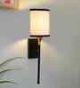 Cotton + Metal Wall Lamp   Warm Light Wall Sconce for Bedroom & Living Room-(White&Black)