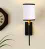 Cotton + Metal Wall Lamp   Warm Light Wall Sconce for Bedroom & Living Room-(White&Black)