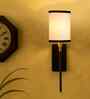 Cotton + Metal Wall Lamp   Warm Light Wall Sconce for Bedroom & Living Room-(White&Black)
