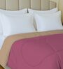 Beige And Pink Cotton Reversible Double Bed Ac 150Gsm Comforter
