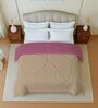 Beige And Pink Cotton Reversible Double Bed Ac 150Gsm Comforter