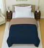 Navy Blue And Beige Cotton Reversible Single Bed Ac 150Gsm Comforter
