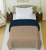 Navy Blue And Beige Cotton Reversible Single Bed Ac 150Gsm Comforter