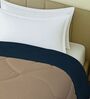 Navy Blue And Beige Cotton Reversible Single Bed Ac 150Gsm Comforter