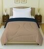 Navy Blue And Beige Cotton Reversible Single Bed Ac 150Gsm Comforter