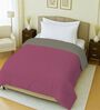 Pink And Grey Cotton Reversible Single Bed Ac 150Gsm Comforter