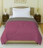 Pink And Grey Cotton Reversible Single Bed Ac 150Gsm Comforter