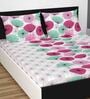 Pink Floral 140 TC Cotton Blend Queen Sized Bed Sheets with 2 Pillow Covers