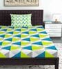 Multicolor Geometric 144 TC 100% Cotton Single Bed Sized Bed Sheets With 1 Pillow Cover