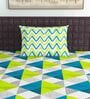 Multicolor Geometric 144 TC 100% Cotton Single Bed Sized Bed Sheets With 1 Pillow Cover