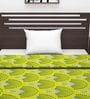 Cotton 120 GSM Abstract Print Olive Green and Blue Single Bed AC Dohar Quilt Blanket