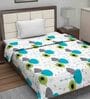 White Abstract Cotton 120 GSM Single Bed Dohar