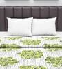 Cotton 120 GSM Floral Print Green and Grey Double Bed AC Dohar Quilt Blanket