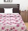 Cotton 120 GSM Floral Printed Pink and Black Single Bed AC Dohar Blanket