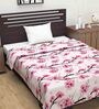 Cotton 120 GSM Floral Printed Pink and Black Single Bed AC Dohar Blanket