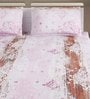 Pink Abstract 144 TC Cotton 1 Double Bedsheet with 2 Pillow Covers