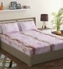 Pink Abstract 144 TC Cotton 1 Double Bedsheet with 2 Pillow Covers