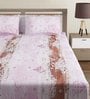 Pink Abstract 144 TC Cotton 1 Double Bedsheet with 2 Pillow Covers
