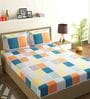 Multicolour Checkered 144 TC Microfiber Double Sized Bedsheet With 2 Pillow Covers