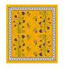 Yellow Floral 144 TC Cotton Blend Queen Sized Bed Sheets with 2 Pillow Covers