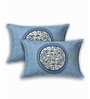 Blue Traditional 144 TC Cotton Blend Queen Sized Bed Sheets with 2 Pillow Covers