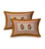 Orange Traditional 144 TC Cotton Blend Queen Sized Bed Sheets with 2 Pillow Covers