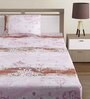 Pink Floral 144 TC Cotton 1 Single Bedhseet with 1 Pillow Cover
