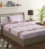 Pink Floral 144 TC Cotton 1 Single Bedhseet with 1 Pillow Cover