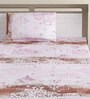 Pink Floral 144 TC Cotton 1 Single Bedhseet with 1 Pillow Cover