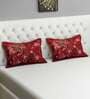 Red Patterned 144TC Cotton 18 x 28 Inches Pillow Covers (Set of 2)