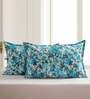 Blue Patterned 144TC Cotton 18 x 28 Inches Pillow Covers (Set of 2)