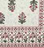 Pink Floral 144 TC Cotton 1 Double King Size Bedsheet with 2 Pillow Covers