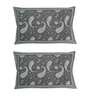 Grey Floral 144 TC Cotton 1 Double King Size Bedsheet with 2 Pillow Covers