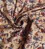 Beige Floral 144 TC Cotton 1 Double King Size Bedsheet with 2 Pillow Covers