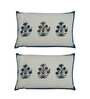 Off White Floral 144 TC Cotton Blend King Sized Bed Sheets with 2 Pillow Covers
