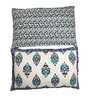 Blue Traditional 144 TC Cotton 1 Double King Size Bedsheet with 2 Pillow Covers