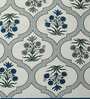 Off White Floral 144 TC Cotton Blend King Sized Bed Sheets with 2 Pillow Covers