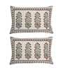 Off White Floral 144 TC Cotton 1 Double King Size Bedsheet with 2 Pillow Covers